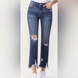 Lovervet Medium Wash Distressed Straight Leg